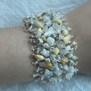 Handmade Semi-Precious Stone beaded chunky Cluster bracelet